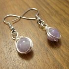 Small Amethyst and Silver Earrings with Surgical Steel Earwires