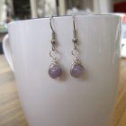 Small Amethyst and Silver Earrings with Surgical Steel Earwires