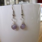 Small Amethyst and Silver Earrings with Surgical Steel Earwires