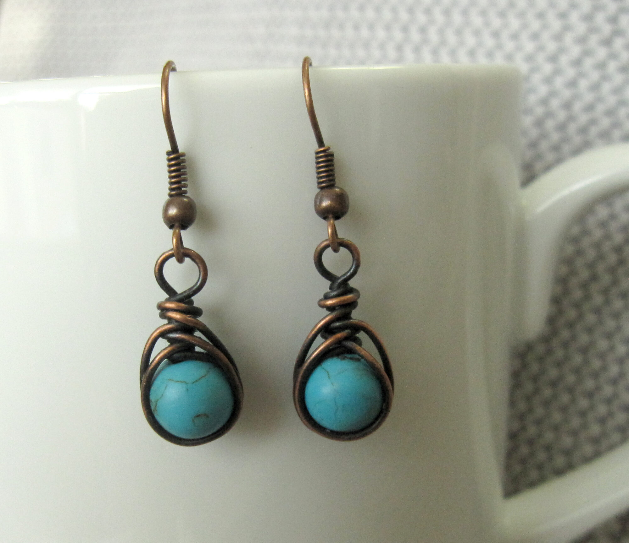 Copper and Turquoise Earrings