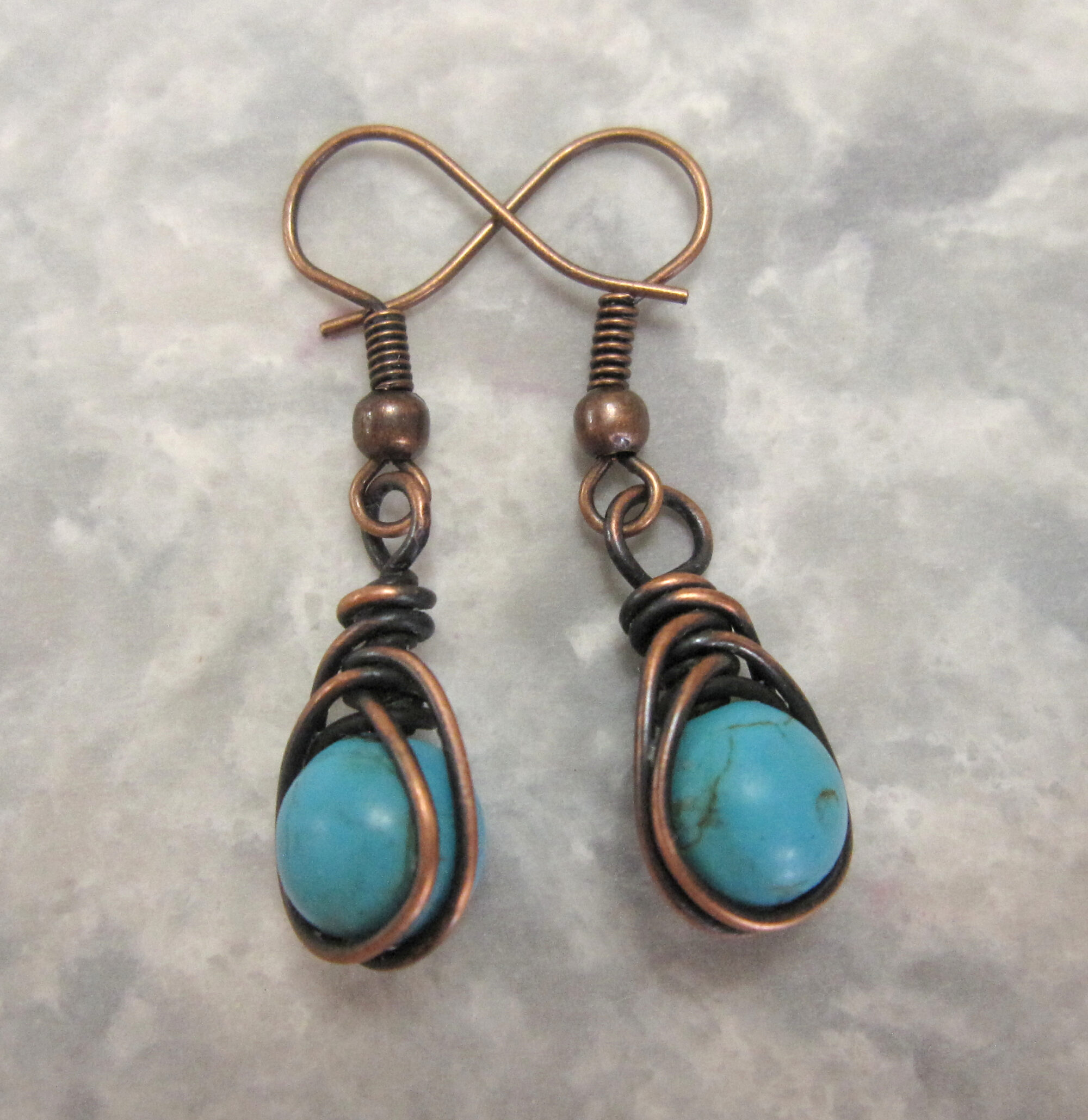 Copper and Turquoise Earrings