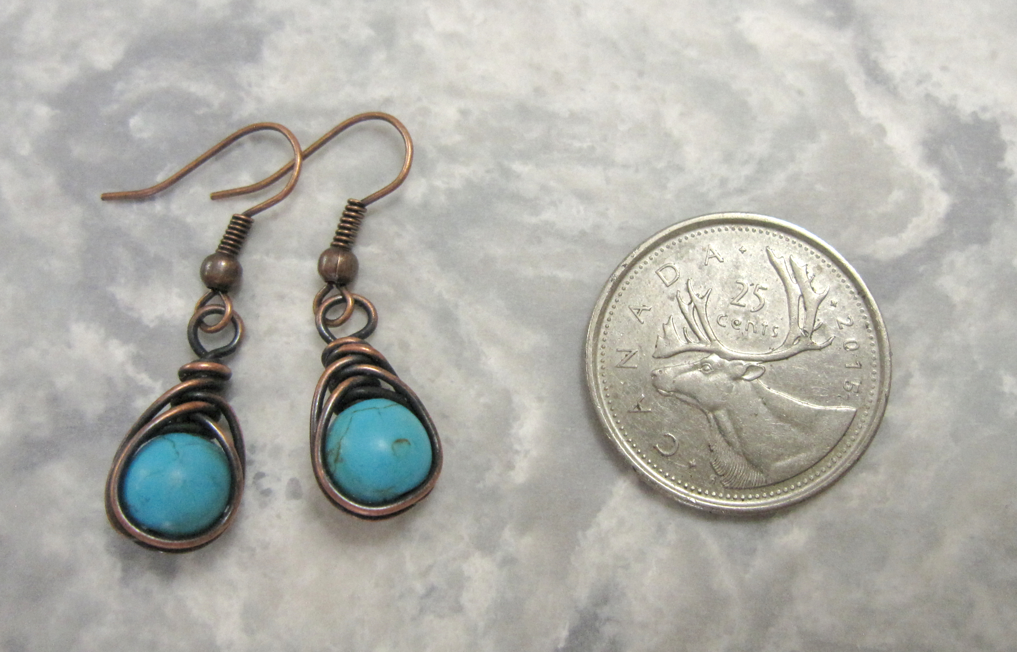 Copper and Turquoise Earrings