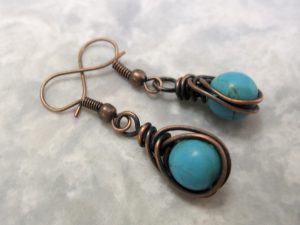 Copper and Turquoise Earrings