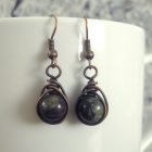 Dragon's Blood Jasper copper wire earrings