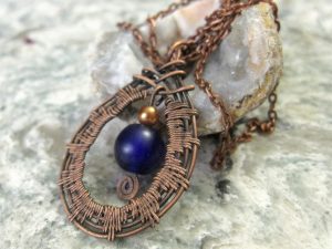 Hammered copper pendant
