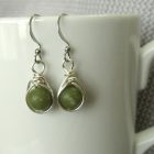 Silver and Nephrite Jade Earrings