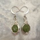 Silver and Nephrite Jade Earrings