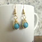 Gold and turquoise earrings