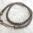 Viking Knit Chain Necklace in Antiqued Copper, 18" Long with Lobster Catch