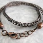 Viking Knit Chain Necklace in Antiqued Copper, 18" Long with Lobster Catch