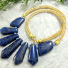 Lapis and Gold wire statement necklace